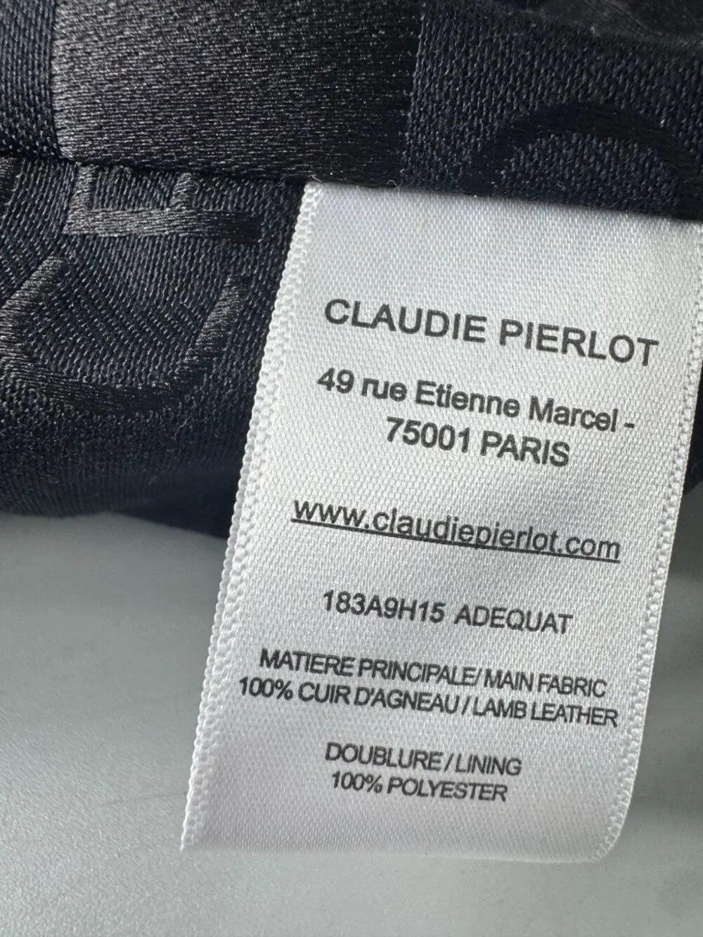 Claudie Pierlot Black Leather Quilted Bucket Bag